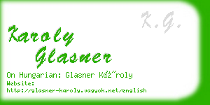 karoly glasner business card